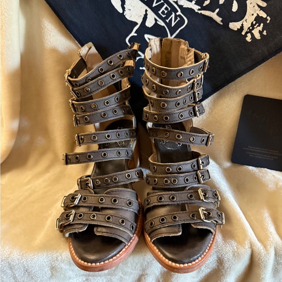 Brown Strap FREEBIRD Sandals- Cassandra - Picture 1 of 5